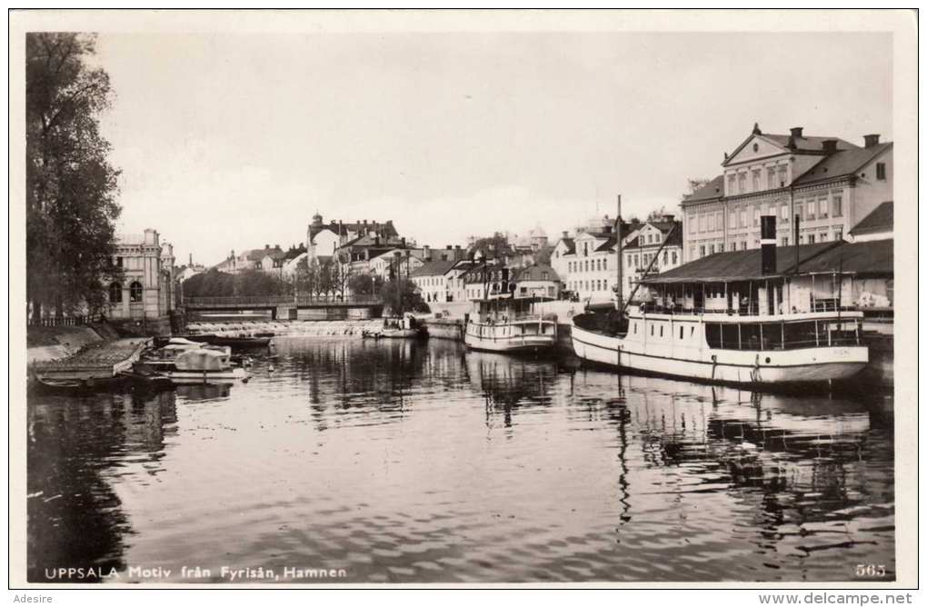 UPPSALA Motiv Fran Fyrisan, Hamnen, Fotokarte Um 1936 - Schweden