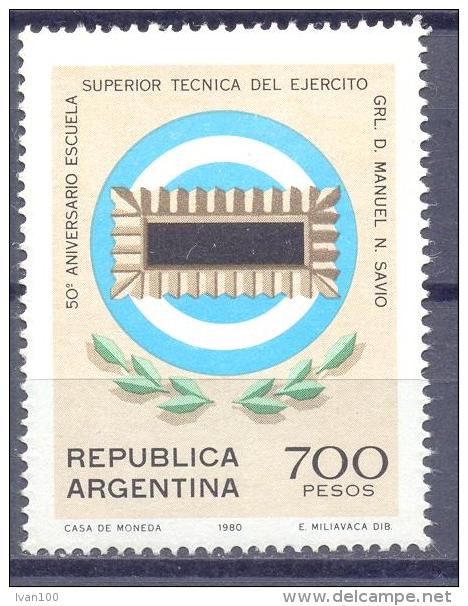 1980. Argentina, Mich.1497, 0y Of High Scool, 1v,  Mint/** - Unused Stamps