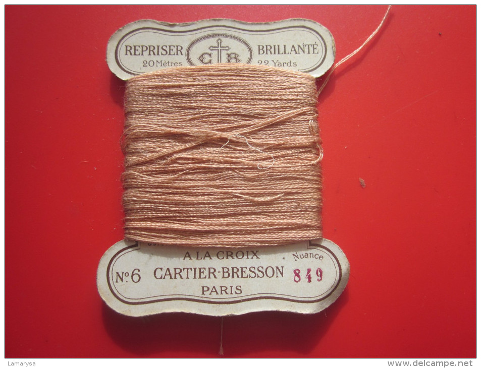 20 M. Coton REPRISER C+B BRILLANTé 22 YEARDS N°6 à La CROIX CARTIER-BRESSON NUANCE N° 849 PARIS Loisirs Créatifs 1930/40 - Cross Stitch