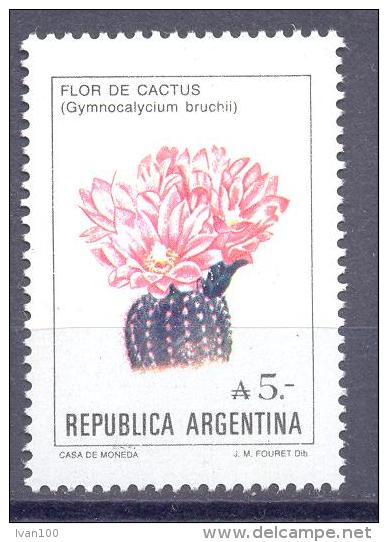 1987. Argentina, Mich.1855, Flowers, Cactus, 1v,  Mint/** - Nuevos