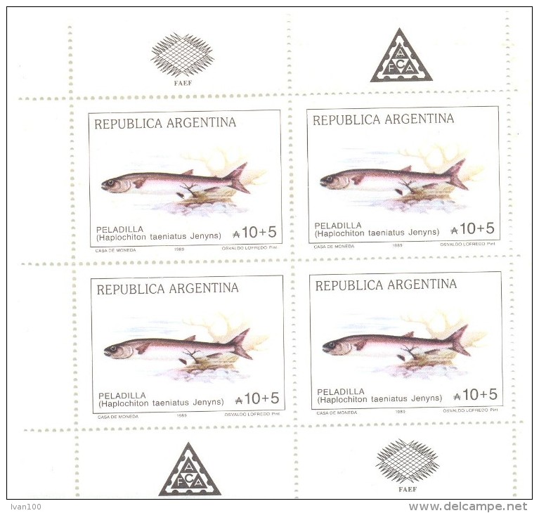 1985. Argentina, Mich.1773, Fishes, Sheetlet  Mint/** - Hojas Bloque
