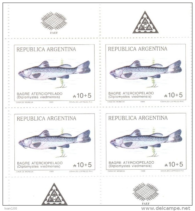 1985. Argentina, Mich.1772, Fishes, Sheetlet, Mint/** - Blocks & Kleinbögen