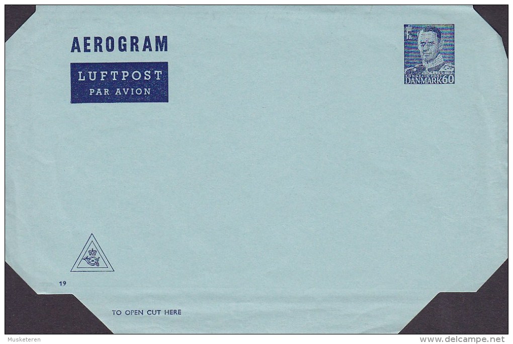 Denmark Postal Stationery Ganzsache Entier Aerogram Luftpost Par Avion  (19.) 60 Øre Frederik IX. Unused - Airmail