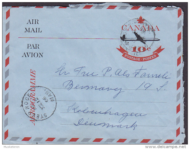 Canada Postal Stationery Ganzsache Entier Airmail Par Avion Aerogramme STEEP ROCK (Man) 1966 Tuberculosis Christmas Seal - 1953-.... Reign Of Elizabeth II