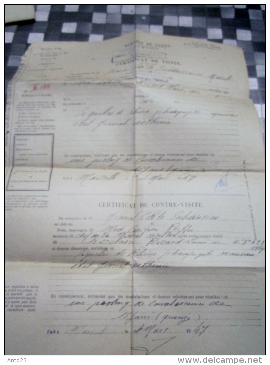 CERTIFICAT DE VISITE MEDICAL DU SOLDAT RICARD LOUIS ST MAXIMIN LA SAINTE BEAUNE  MILITARIA - Documents