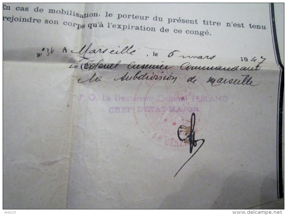 CERTIFICAT CONGE DE CONVALESCENCE DU SOLDAT RICARD LOUIS ST MAXIMIN LA SAINTE BEAUNE  MILITARIA - Documents