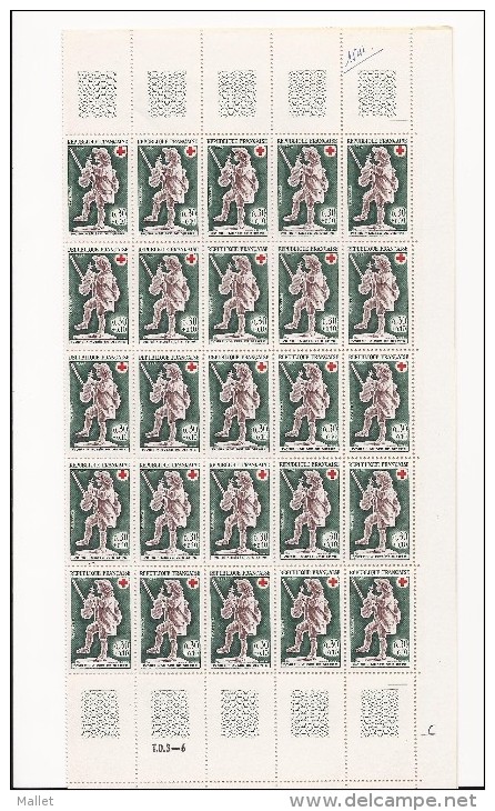 Timbre N°1541 : Belle Feuille Complète De 50 Timbres + Feuille De 25 Timbres - Ganze Bögen