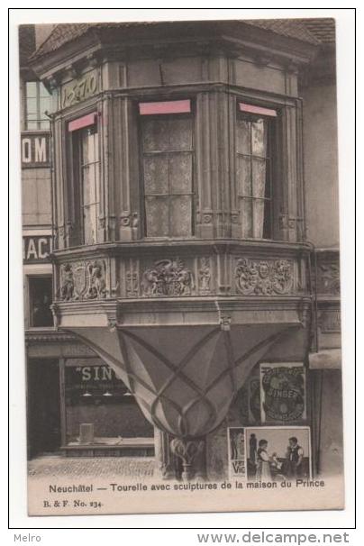 SUISSE - Neuchâtel - Tourelle Avec Sculptures De La Maison Du Prince. - Neuchâtel