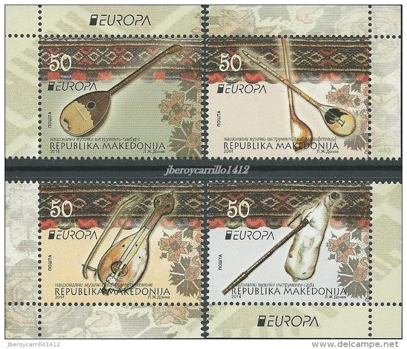 MACEDOINA/ MAKEDONIA - EUROPA – CEPT 2014 THEME  " INSTRUMENTS De MUSIQUE" - 4 FRANCOBOLLI Da FOGLIETTI Da  LIBRETTI. - 2014