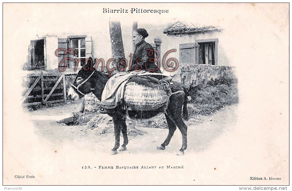 (64) Biarritz - Femme Basquaise Allant Au Marché - Cliché Frois Edit. A. Simons - Légères Tâches - 2 SCANS - Biarritz