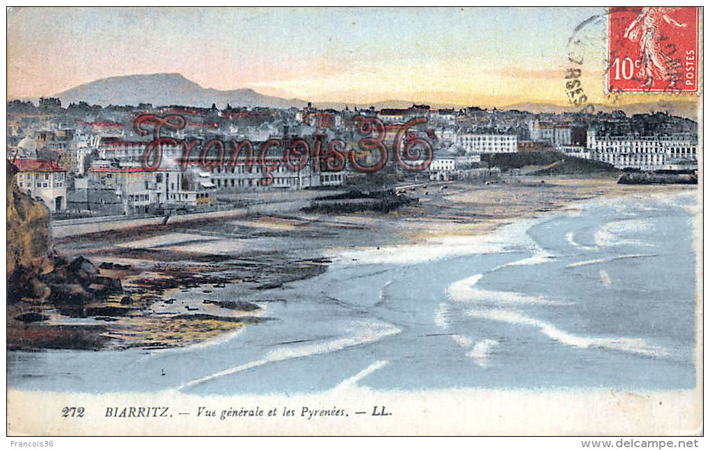 (64) Biarritz -Vue Générale Et Les Pyrénées - Bon état - 2 SCANS - Biarritz