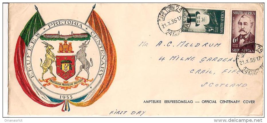 58270 ) F.D.C. SERIE CORRENTE EFFIGI UOMINI FAMOSI  CON 2 V. DA 3+6 P. DEL 21-10-1955 - FDC