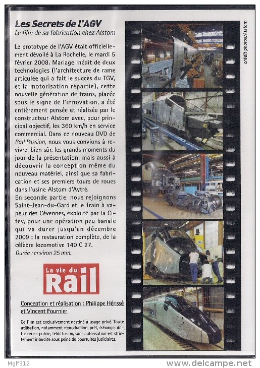 TRAINS FRANCE : LOT DE 2 DVD - LES SECRETS De L´AGV (ALSTOM) Et Les Essais à VELIM (République Tchèque)  La Vie Du Rail - Documentaires