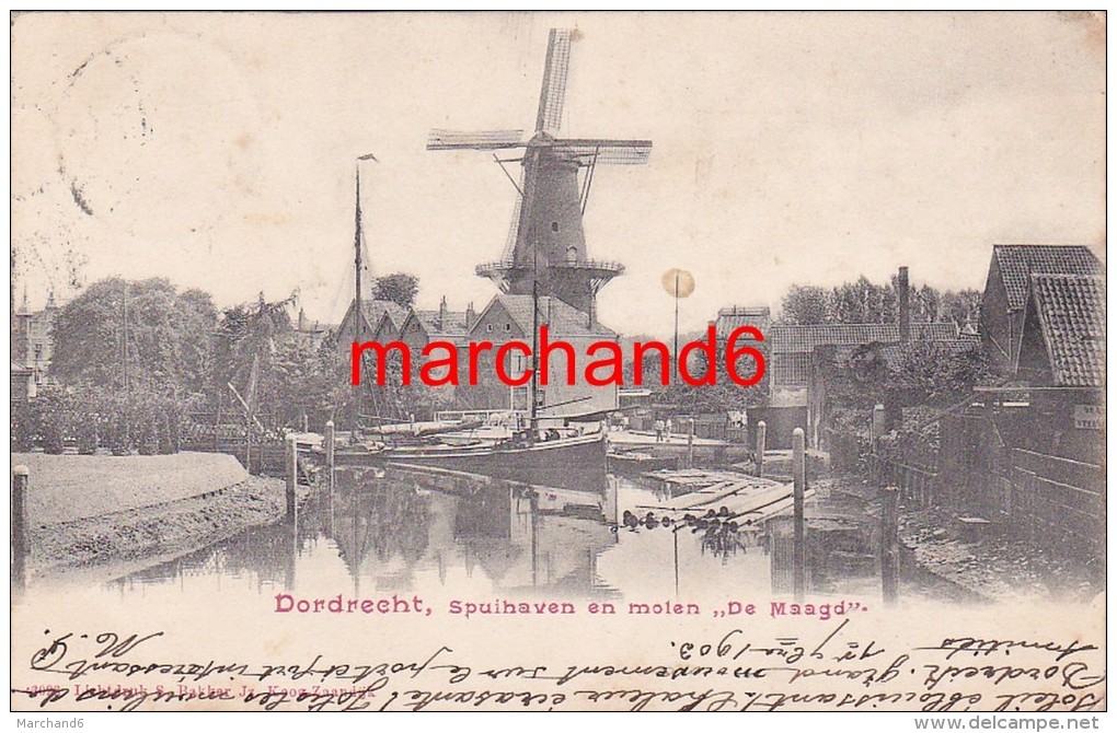 Pays Bas Dordrecht Spuihaven En Molen De Maagd éditeur Bakker - Dordrecht