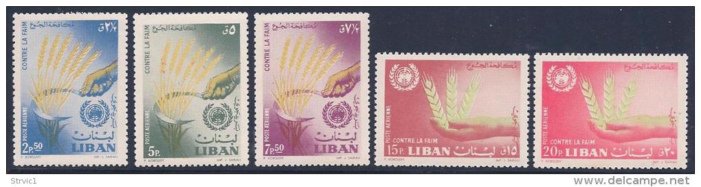 Lebanon, Scott # C367-71 MNH Set Freedom From Hunger, 1963 - Liban