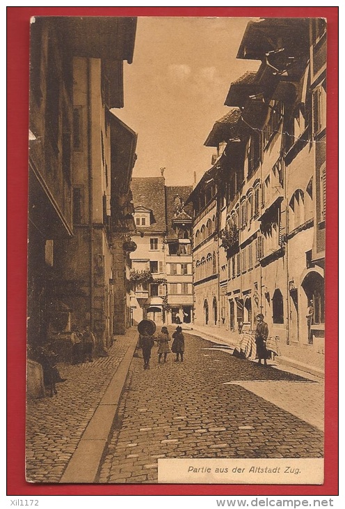 NP-12  Altstadt Zug, Belebt.  Gelaufen In 1933, Sepia - Zoug