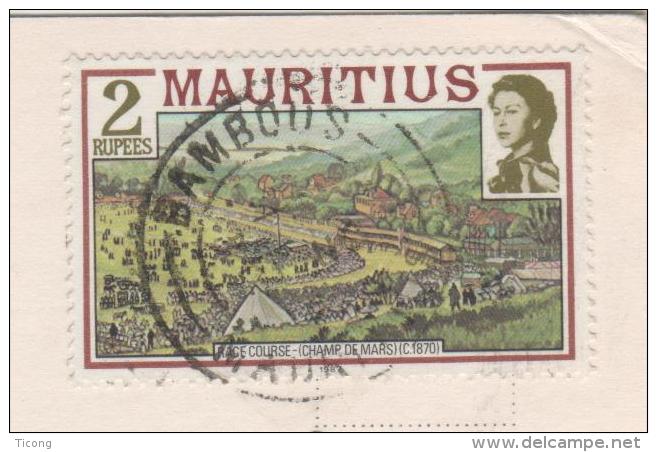 ILE MAURICE , MAURITIUS - CHAMPS DE MARS, RACE COURSE - SUR CARTE POUR SAINT MALO FRANCE - PISCINE DU MERIDIEN - A VOIR - Maurice (1968-...)