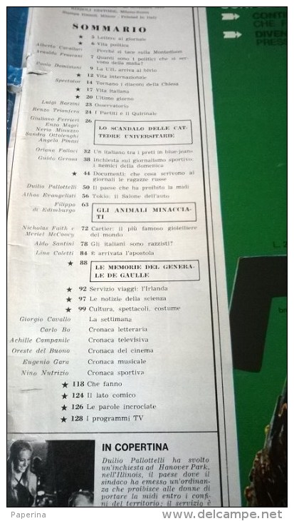 EUROPEO N.48 26/11/70 SCANDALO CATTEDRE/FALLACI:SAC. DEL S. AMERICA/NAPOLI,BRINDISI/C ARTIER/TOKIO/IRLANDA - Altri & Non Classificati