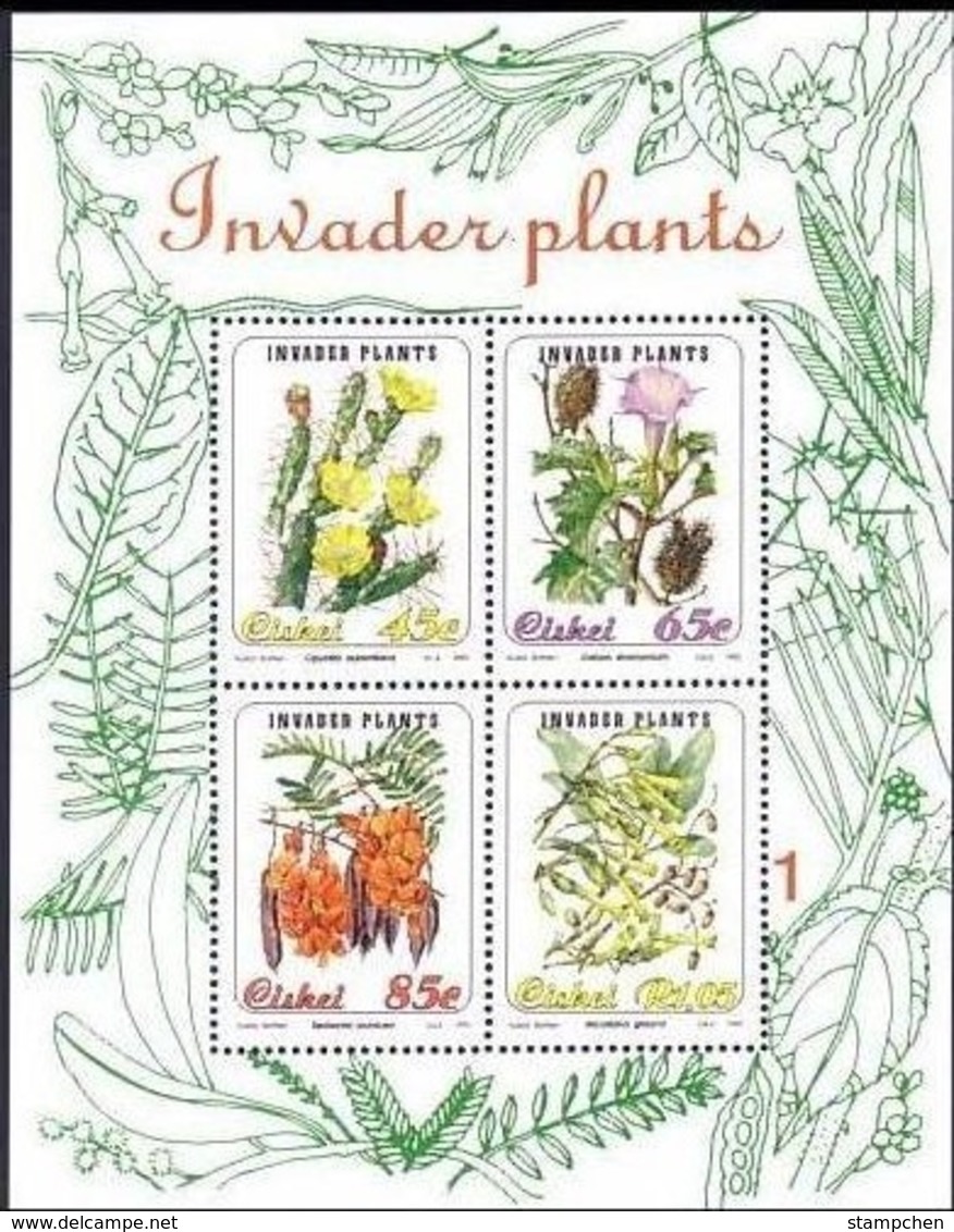 South Africa Ciskei 1993 Invader Plants Stamps S/s Plant Flower - Ciskei