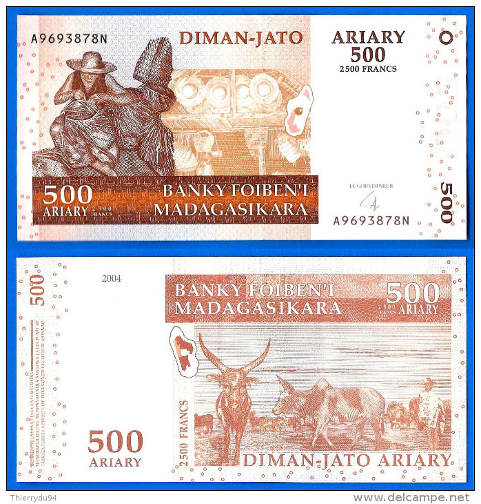 Madagascar 500 Ariary 2004 Neuf UNC 2500 Francs Africa Que Prix + Port Paypal Skrill Bitcoin - Madagascar