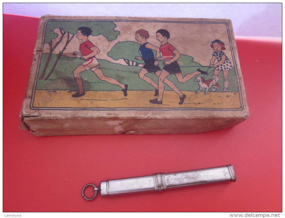 Boite Carton Vintage(dessus) + Porte Crayon à Tirette En Métal Pour écrire ->Bureau école Objets Liés Vintage Voir >> - Autres & Non Classés