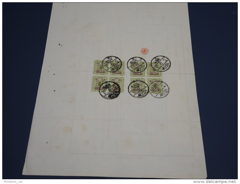 JAPON - Rare Document Fiscal Avec Timbres Fiscal Et Postal - Trés Bon état - Rare - A Voir - Lot N° 1417 - Storia Postale
