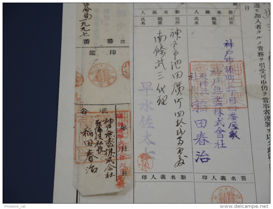 JAPON - Rare Document Fiscal Avec Timbres Fiscal Et Postal - Trés Bon état - Rare - A Voir - Lot N° 1417 - Covers & Documents