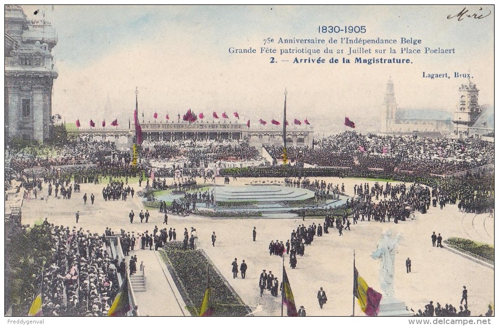 75 EME ANNIV. INDEPENDANCE BELGE 21/7/ 1905  ARRIVEE DE LA MAGISTRATURE - Manifestations