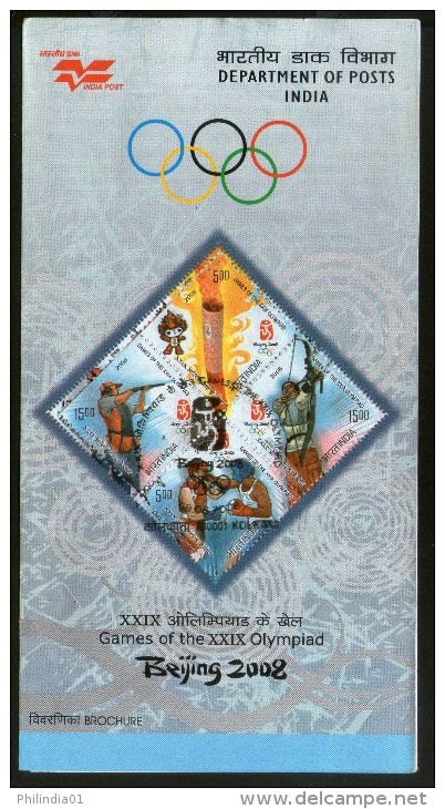 India 2008 Beijing Olympic Games Se-tenant Sc 2251 Cancelled Folder Inde Indien - Summer 2008: Beijing