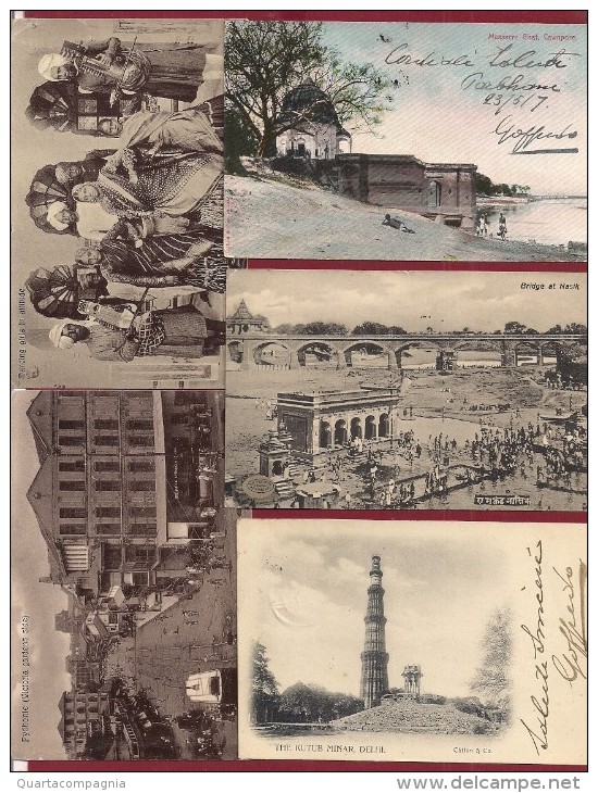 LOT OF 38 POSTCARDS VIEWS OF INDIA TRAVEL TO GENOA YEAR 1900/1910 - Inde