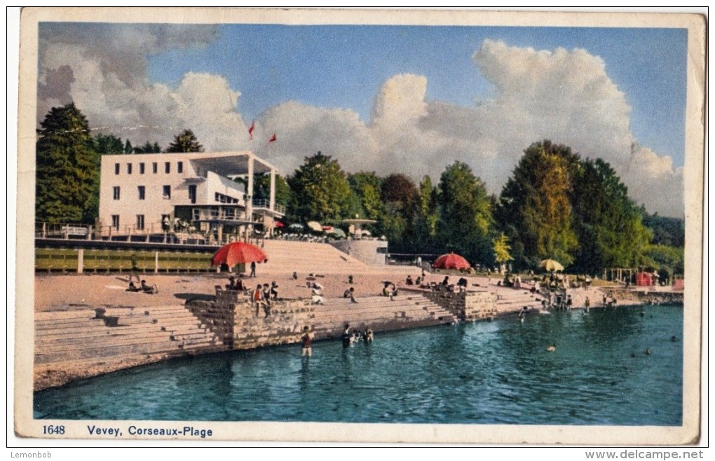 Switzerland, Suisse, Vevey, Corseaux-Plage, Used Postcard [15659] - Corseaux