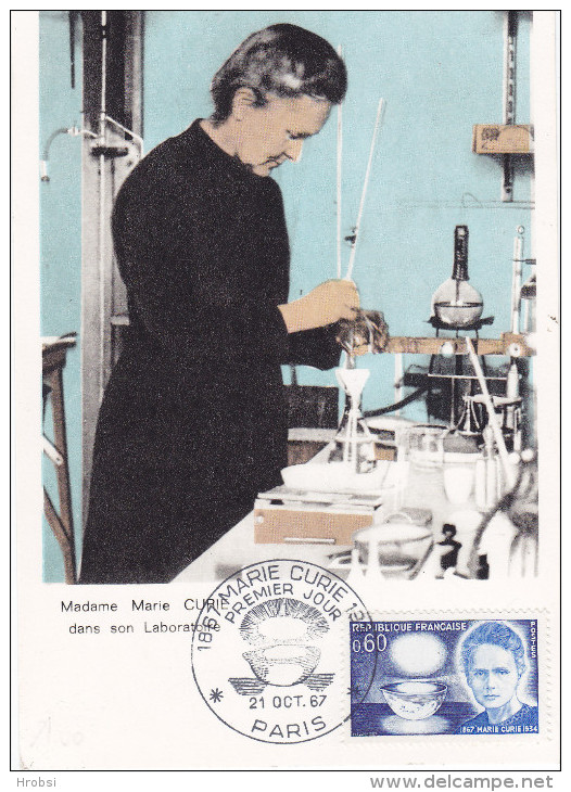 Santé, Curie  Carte Maximum France Yvert N 1533, Paris 1967 - Pharmacy