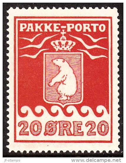 1916. 20 øre Red. Thiele. Perf 11 ½. (Michel: 9A) - JF102081 - Spoorwegzegels