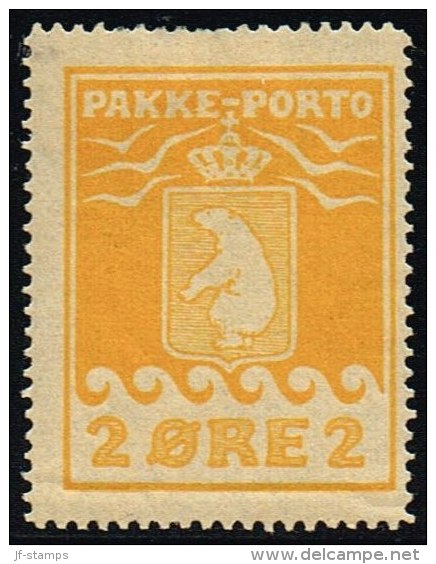 1916. PAKKE PORTO. 2 øre Yellow. Thiele. Perf 11 ½. (Michel: 5A) - JF158285 - Paquetes Postales