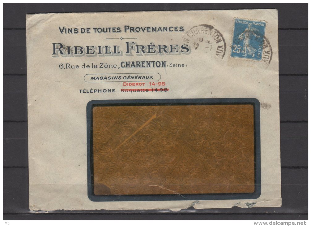 94 - Charenton Pour Tesson - Ribeill Frères - Vins De Toutes Provenances - Spécialité De Banyuls - 1922 - 1921-1960: Modern Period