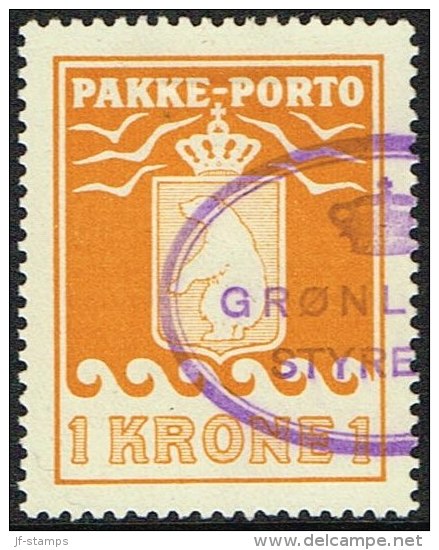 1937. PAKKE PORTO. 1 Kr. Yellow. Andreasen & Lachmann Litho. Perf. 11. (Michel: 14) - JF163895 - Parcel Post