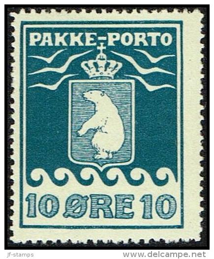 1916. PAKKE PORTO. 10 øre Blue. Thiele. Perf 11 ½. Karton-paper. Issued: 10 000. (Michel: 7A) - JF171307 - Parcel Post