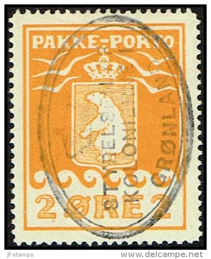 1916. PAKKE PORTO. 2 øre Yellow. Thiele. Perf 11 ½. STYRELSEN AF KOLONIERNE I GRØNLAND. (Michel: 5A) - JF171291 - Spoorwegzegels