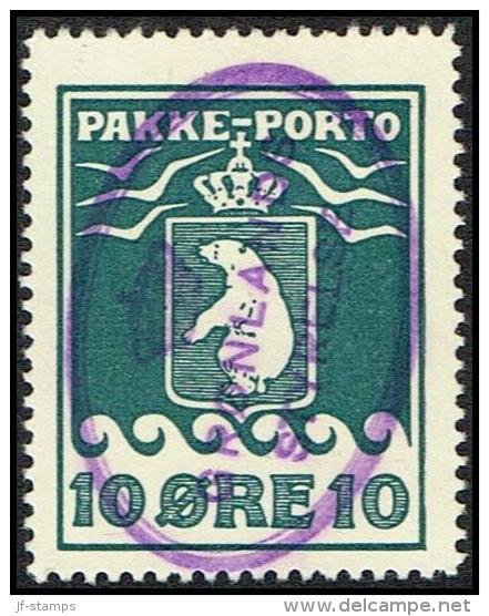 1937. PAKKE PORTO. 10 øre Blue. Schultz. Perf 10 3/4. GRØNLANDS STYRELSE. (Michel: 7B) - JF171335 - Parcel Post