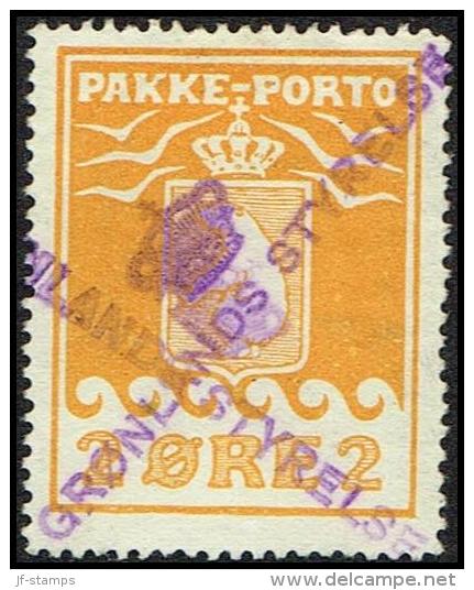 1916. PAKKE PORTO. 2 øre Yellow. Thiele. Perf 11 ½. GRØNLANDS STYRELSE. (Michel: 5A) - JF171328 - Colis Postaux