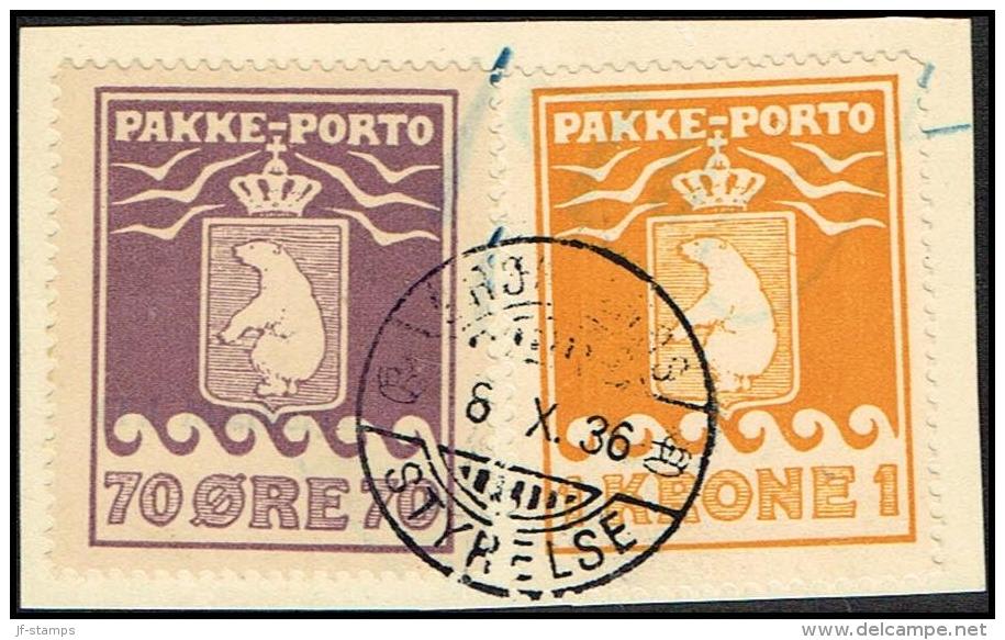 1930. PAKKE PORTO. 70 øre Violet. Thiele. Perf 11 ½. + 1 Kr. Steel Cancel GRØNLANDS STY... (Michel: 10A) - JF171383 - Paketmarken