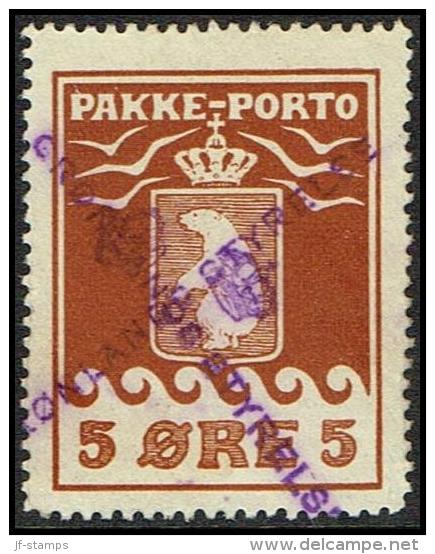 1916. PAKKE PORTO. 5 øre Brown. Thiele. Perf 11 ½. GRØNLANDS STYRELSE. (Michel: 6A) - JF171344 - Colis Postaux