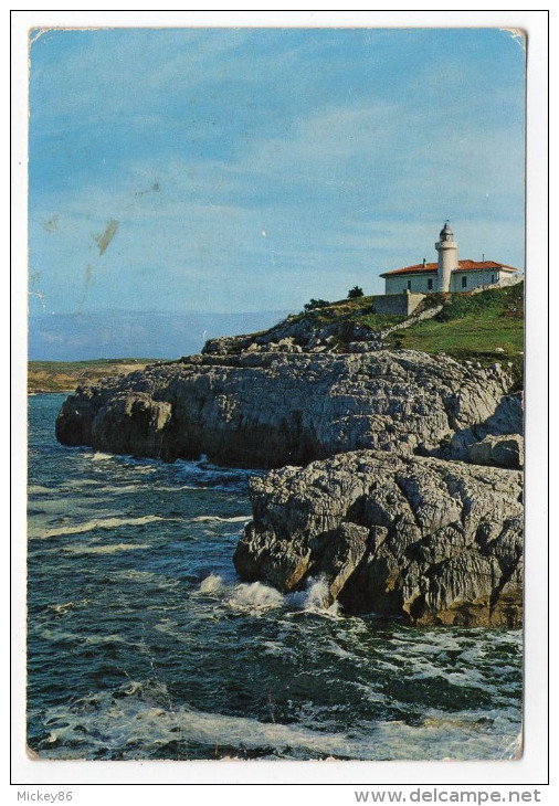 Espagne--près Santander--SUANCES--Falaise (faro-phare) ,cpm N°86  Foto A.Bustamante Hurtado - Cantabria (Santander)