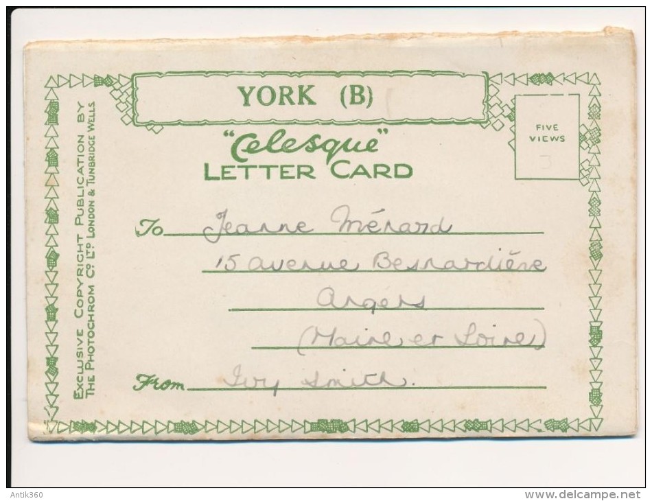 CPSM ROYAUME-UNI - York  - Letter Card Contains 5 Views + System - York