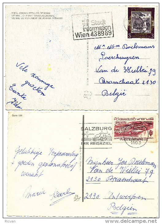 5 POSTCARTS WITH DIFFERENT STAMPS SEE SCAN(S) - Covers & Documents