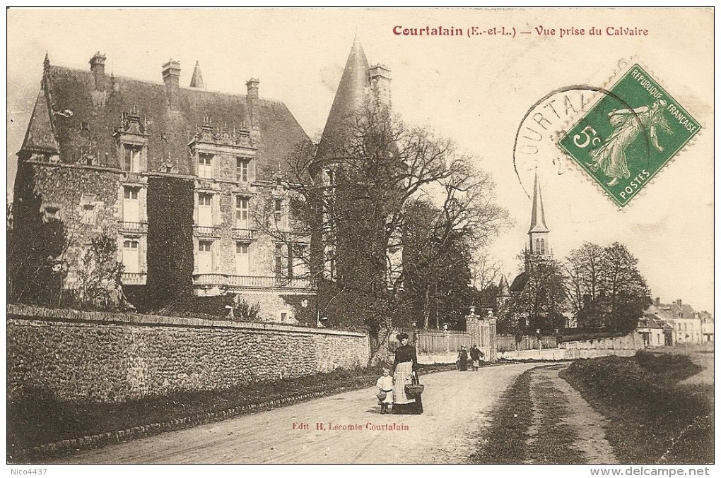 Cpa Courtalain Vue Prise Du Calvaire - Courtalain