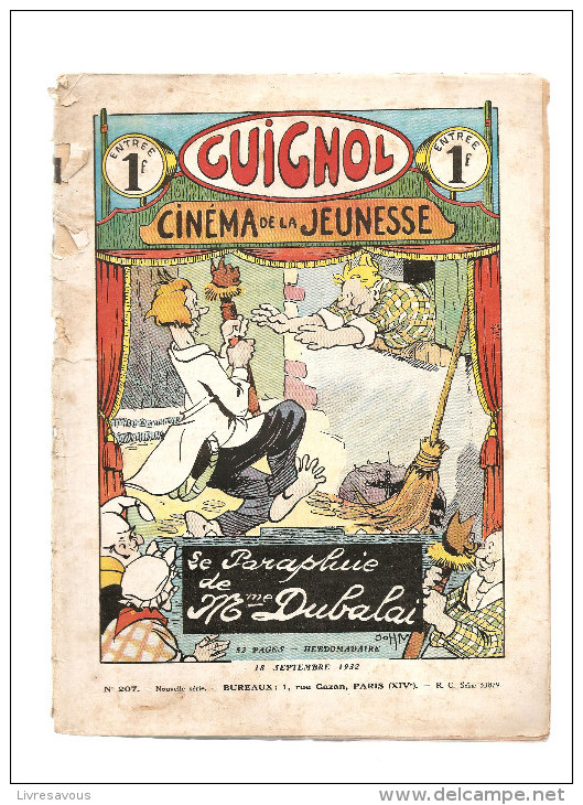 Guignol Cinéma De La Jeunesse Le Parapluie De Mme Dubalai N°207 Du 18 Septembre 1932 Couverture De John - A Suivre