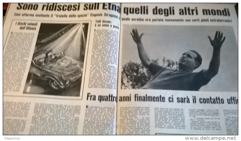 DOMENICA DEL CORRIERE N.35 1/9/63 USA ED ETNA:UFO/LA SPEZIA BENZINAIO PRENDE FUOCO/LONGANO/MONLAUR/BERGER/HARDY - Sonstige & Ohne Zuordnung