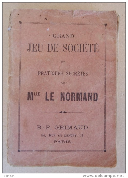 B.P. Grimaud Paris - Grand Jeu De Société De Pratiques Secrètes De Melle LE NORMAND - 1935 - Jeux De Société