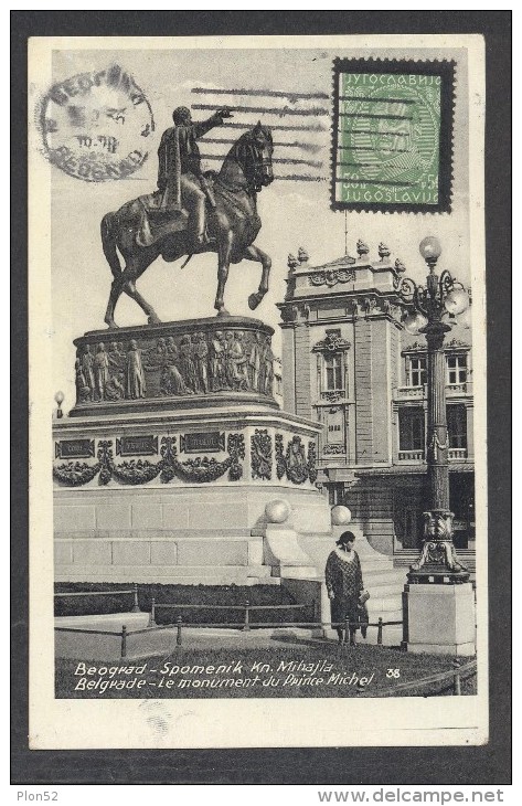 8229-BEOGRAD-SPOMENIK KN. MIHAJLA-1936-FP - Storia Postale